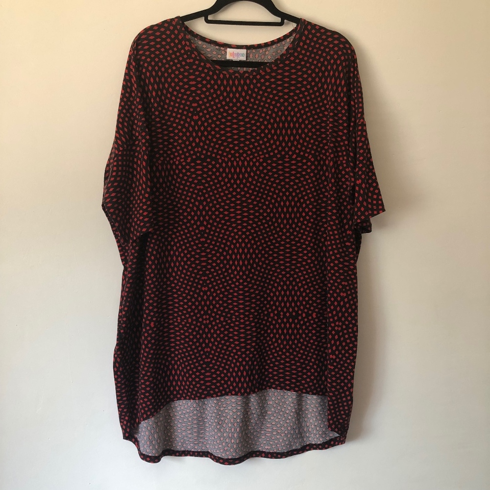 LulaRoe Irma Black and Red Print